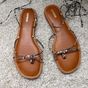 Express Women's Snakeskin Strappy Sandals